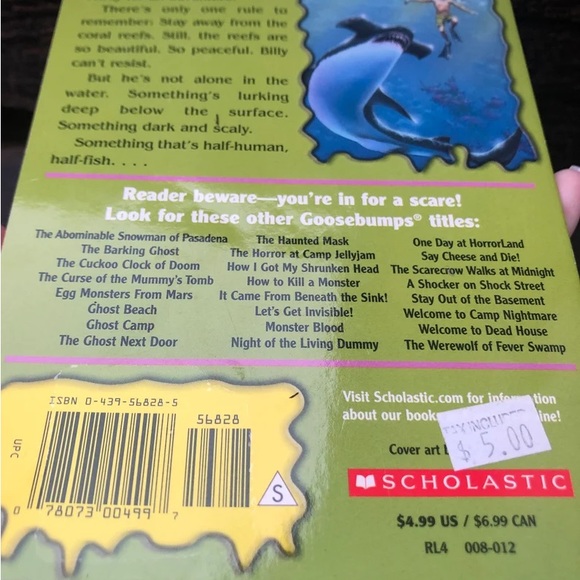 Goosebumps Book R.L. Stine kids youth Chapter book “Deep Trouble” 90’s💙 - Picture 5 of 11
